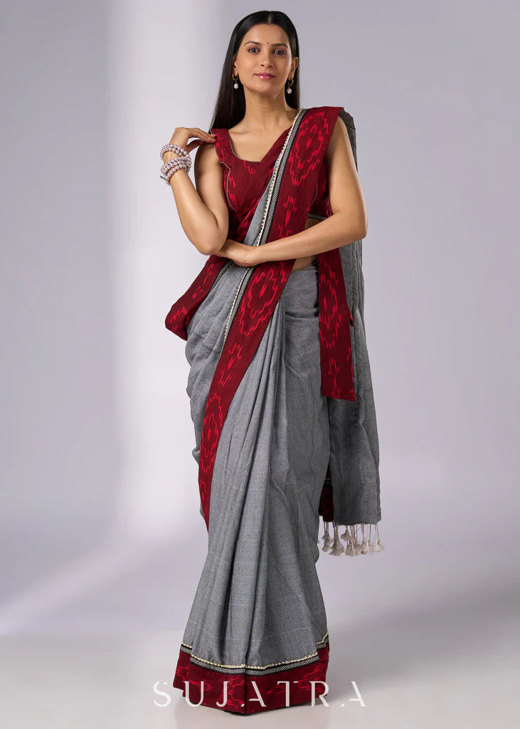 SAWAB BAIRI WALE PREIMIUIM LINEN COTTON SAREE