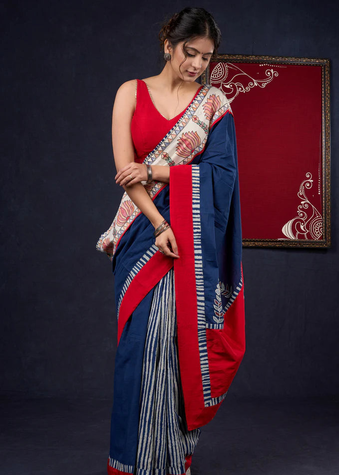 HUM LOGO KO SAMAJE WALE  PREMIUIM LINEN COTTON  SAREE
