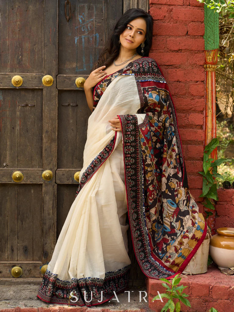 DIL NE YEA KAHA HAI WALE PREIMIUIM LINEN COTTON SAREE