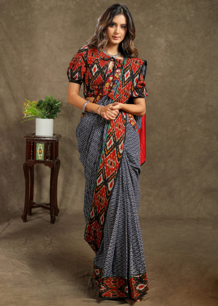 LAAJ SAJNI WALE PREIMIUIM LINEN COTTON SAREE