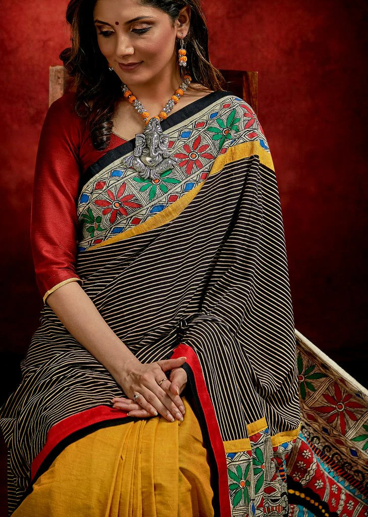 NACH BALIYE WALE PREIMIUIM LINEN COTTON SAREE