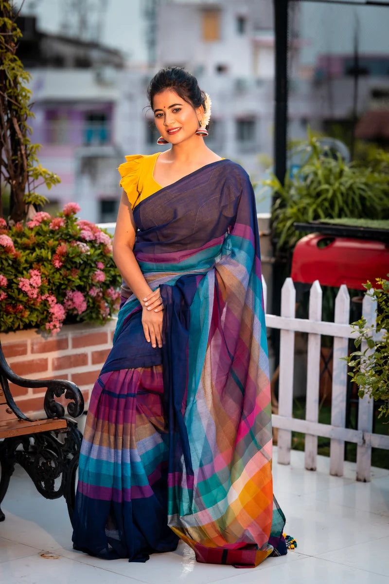 SUKOON MILA WALE PREIMIUIM LINEN COTTON SAREE