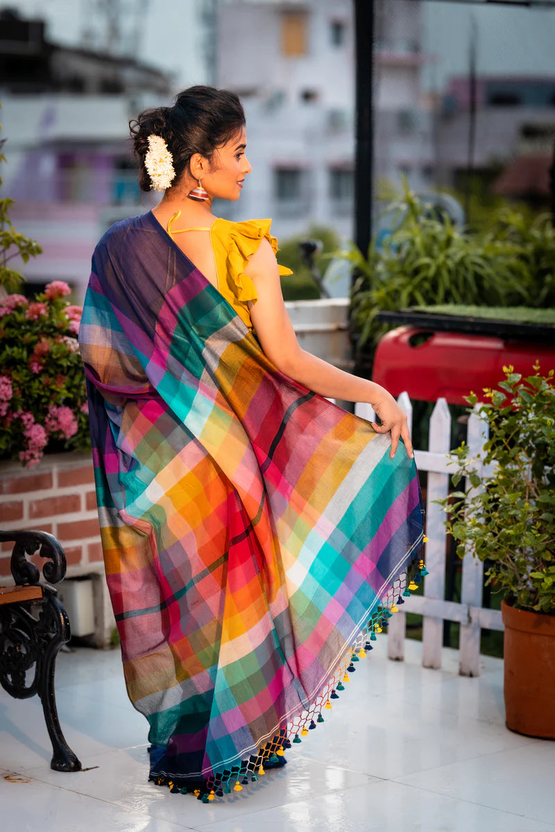 SUKOON MILA WALE PREIMIUIM LINEN COTTON SAREE