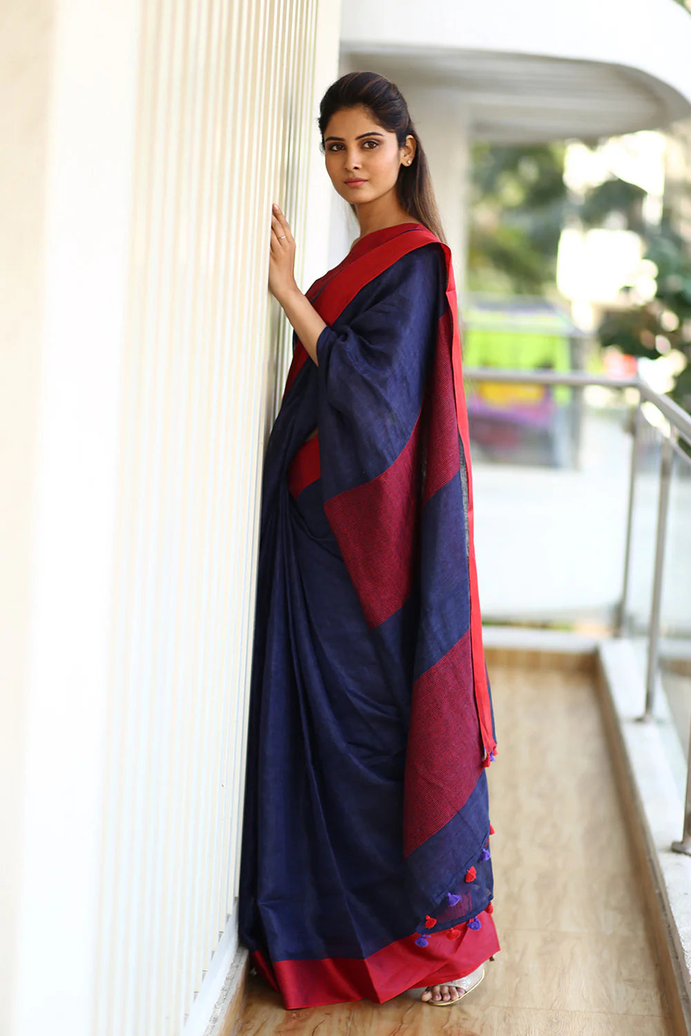 LAGAN LAGI  WALE PREIMIUIM LINEN COTTON SAREE