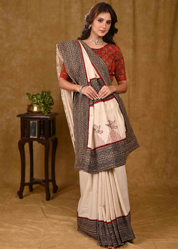 GERUVA WALE PREIMIUIM LINEN COTTON SAREE