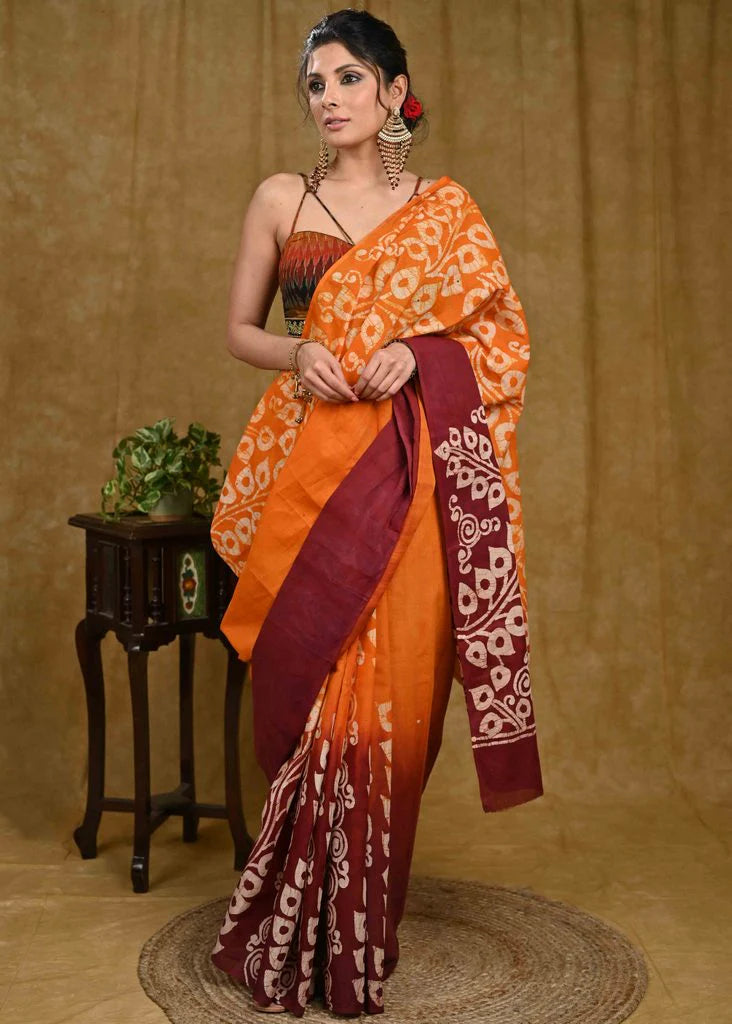 MEHENDI LAGA KE RAKHNA  WALE PREIMIUIM LINEN COTTON SAREE