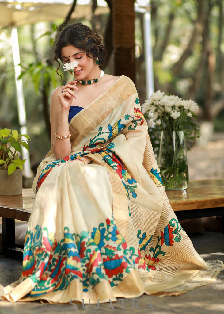 RUK JAA DEWAANE WALE  PREMIUIM LINEN COTTON  SAREE