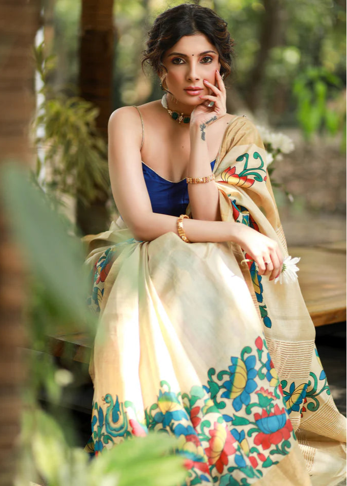 RUK JAA DEWAANE WALE  PREMIUIM LINEN COTTON  SAREE