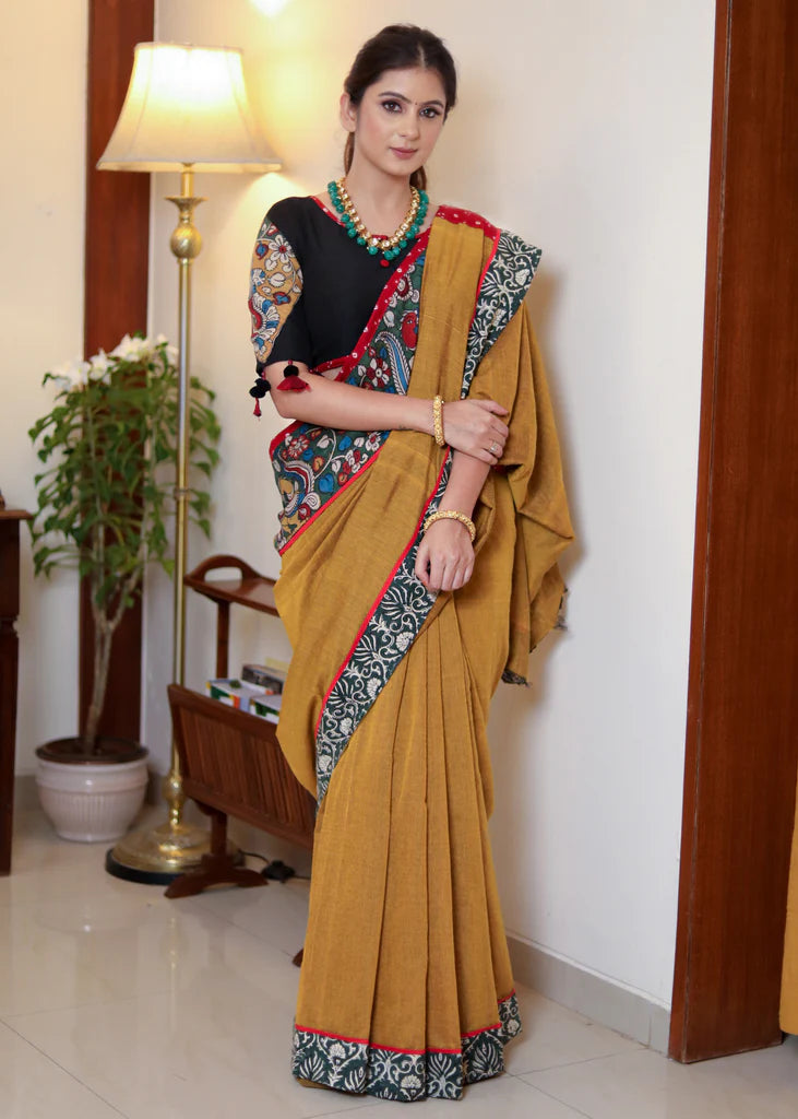 SAWAN PEHELEA BADAL WALE  PREMIUIM LINEN COTTON  SAREE