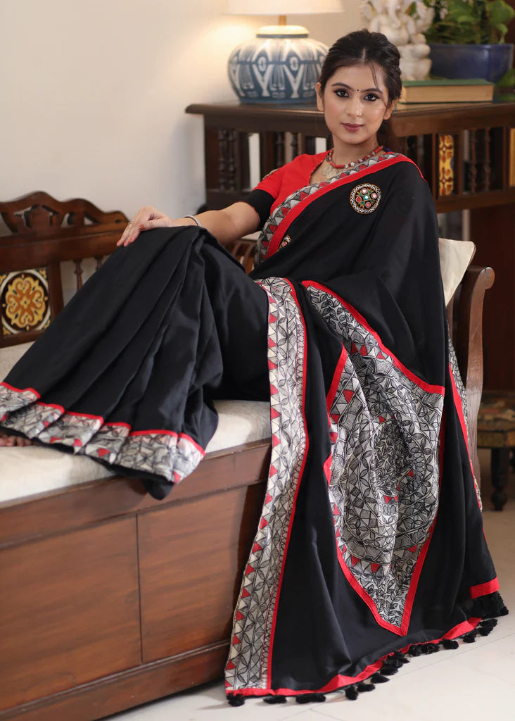 LADKI HAI YA JAADU WALE  PREMIUIM LINEN COTTON  SAREE