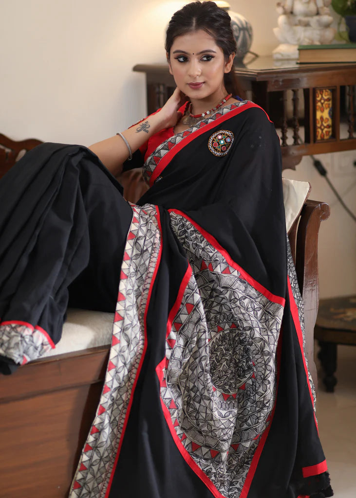 LADKI HAI YA JAADU WALE  PREMIUIM LINEN COTTON  SAREE