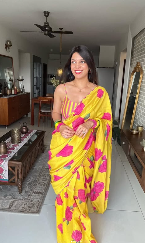 TU SHARMYE  WALE BEST LINEN COTTON  SAREE