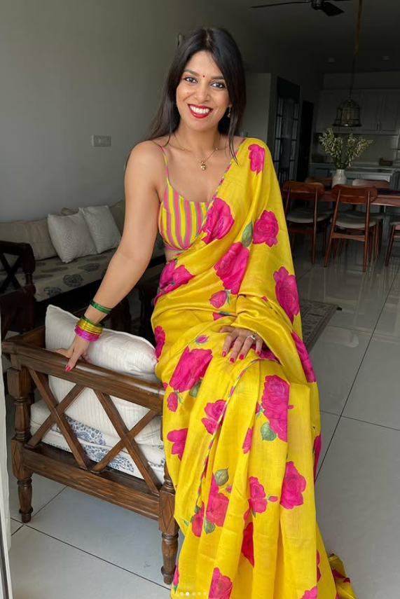 TU SHARMYE  WALE BEST LINEN COTTON  SAREE