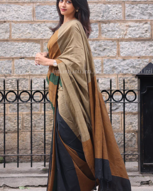 JIYA LAAGE NAA WALE PREIMIUIM LINEN COTTON SAREE